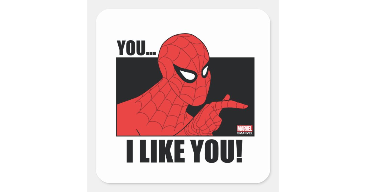Spider Man I Like You Meme Graphic Square Sticker Zazzle spider-man-i-like-you-meme-graphic-square-sticker-zazzle