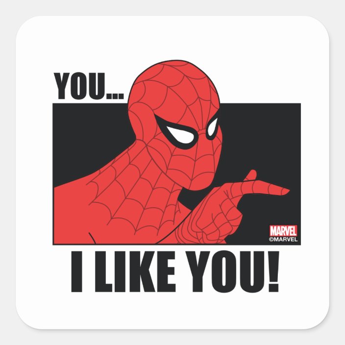 Spider Man I Like You Meme Graphic Square Sticker Zazzle spider-man-i-like-you-meme-graphic-square-sticker-zazzle