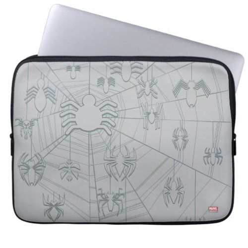 Spider_Man Icons Hanging From Web Laptop Sleeve