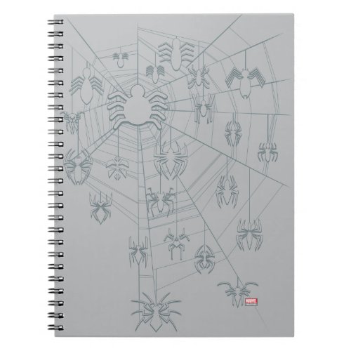 Spider_Man Icons Hanging From Web Notebook