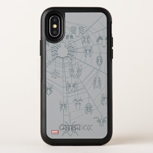 Spider_Man Icons Hanging From Web OtterBox Symmetry iPhone X Case