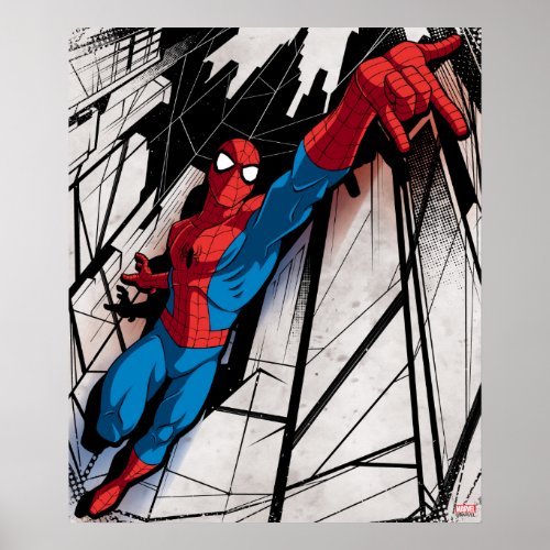 Spider_Man In Abstract City Poster