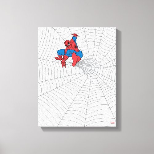 Spider_Man in Center of Web Canvas Print