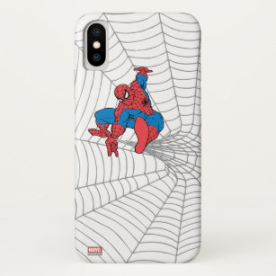 Spider-Man in Center of Web iPhone X Case