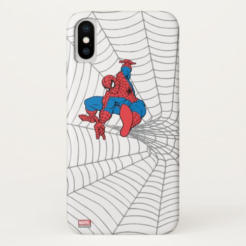 Spider_Man in Center of Web iPhone X Case