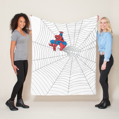 Spider_Man in Center of Web Fleece Blanket
