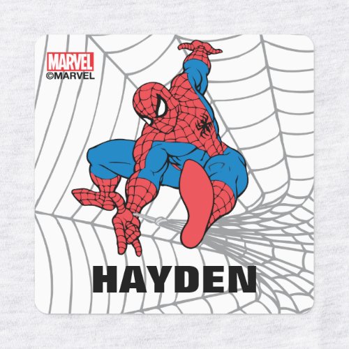 Spider_Man in Center of Web Kids Labels