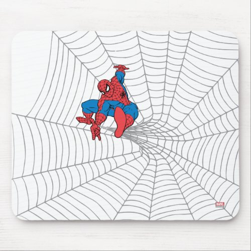 Spider_Man in Center of Web Mouse Pad
