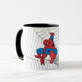 Spider-man In Center Of Web Mug by marvelclassics at Zazzle