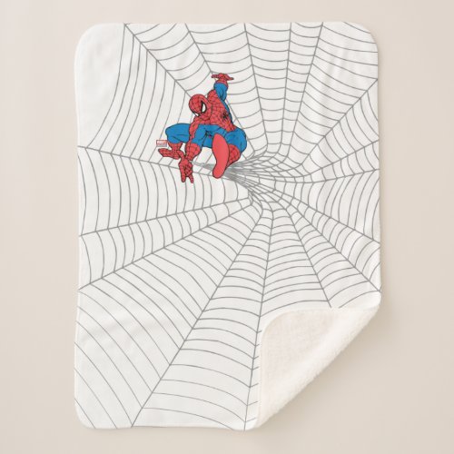 Spider_Man in Center of Web Sherpa Blanket