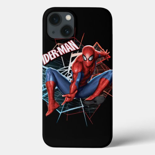 Spider_Man in Fractured Web Graphic iPhone 13 Case