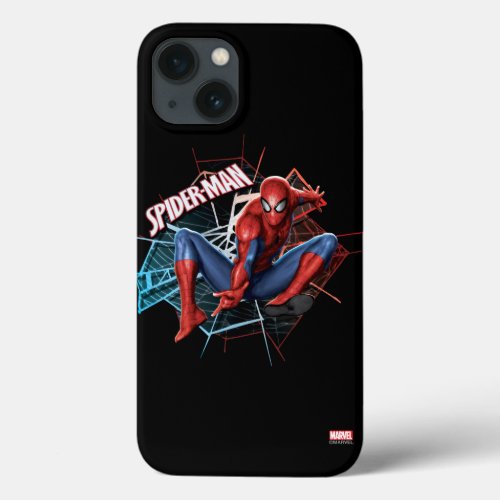 Spider_Man in Fractured Web Graphic iPhone 13 Case