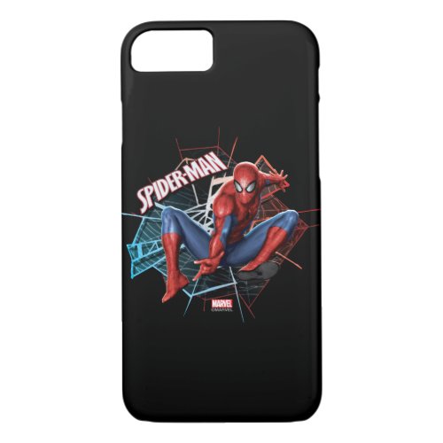 Spider_Man in Fractured Web Graphic iPhone 87 Case