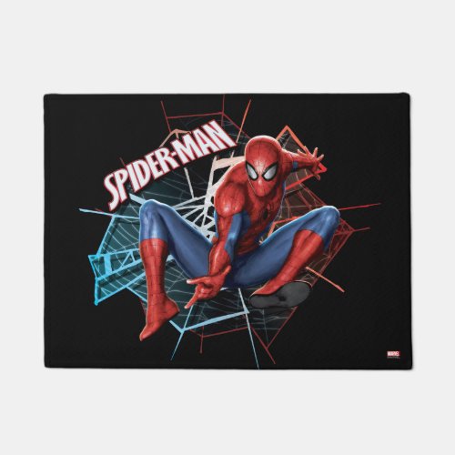 Spider_Man in Fractured Web Graphic Doormat