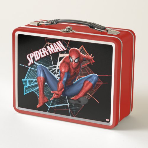 Spider_Man in Fractured Web Graphic Metal Lunch Box