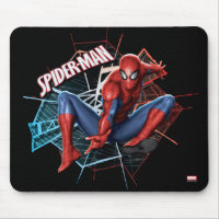 Spider-Man in Fractured Web Graphic Mouse Pad