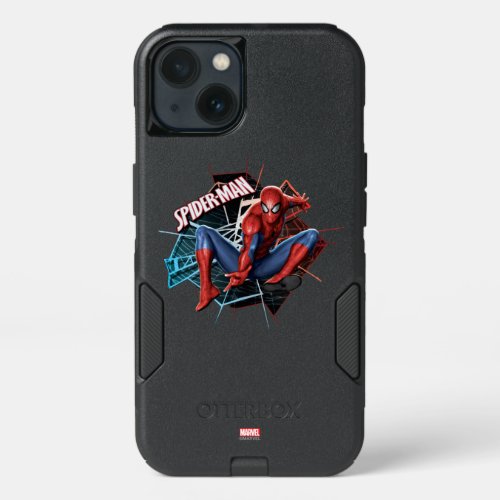 Spider_Man in Fractured Web Graphic iPhone 13 Case