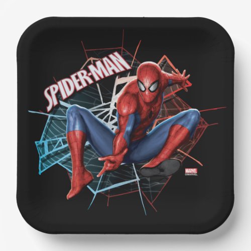 Spider_Man in Fractured Web Graphic Paper Plates