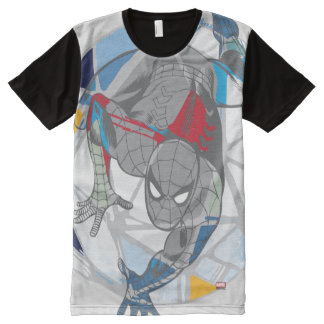 Spider-Man In Kaleidoscope Web All-Over-Print T-Shirt