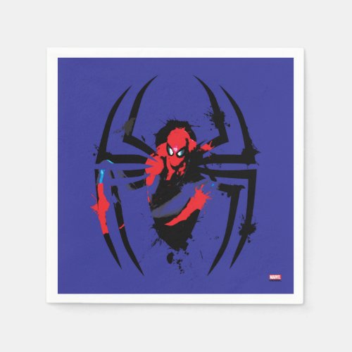 Spider_Man in Spider Shaped Ink Splatter Napkins
