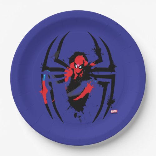 Spider_Man in Spider Shaped Ink Splatter Paper Plates