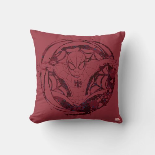 Spider_Man In Web Graphic Throw Pillow