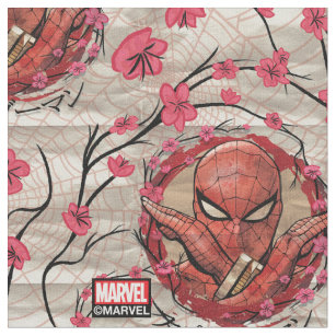 Kawaii Spider-Man Hanging Upside Down Fabric