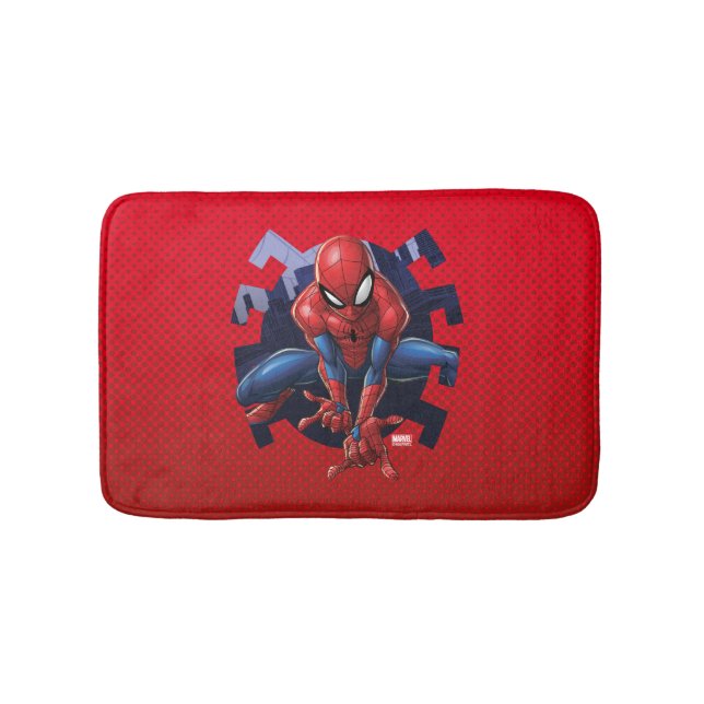 Spider-Man Leaping Out Of Spider Graphic Bath Mat (Front)