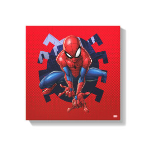 Spider-Man Leaping Out Of Spider Graphic Canvas Print