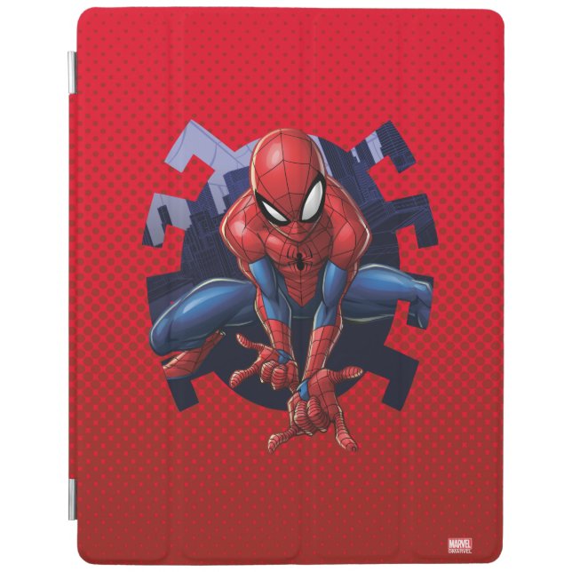 Spider-Man Leaping Out Of Spider Graphic iPad Air Cover (Front)