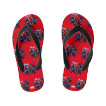 Spider-Man Leaping Out Of Spider Graphic Kid's Flip Flops Spider-Man Leaping Out Of Spider Graphic Kid's Flip Flops