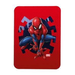 Spider-Man Leaping Out Of Spider Graphic Magnet