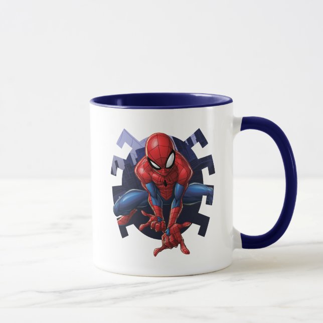 Spider-Man Leaping Out Of Spider Graphic Mug (Right)
