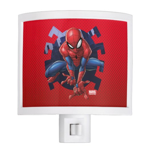 Spider-Man Leaping Out Of Spider Graphic Night Light (Front)