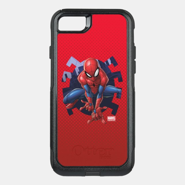 Spider-Man Leaping Out Of Spider Graphic Otterbox iPhone Case (Back)