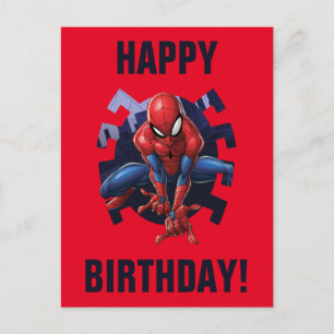 Spider-Man Leaping Out Of Spider Graphic Postcard