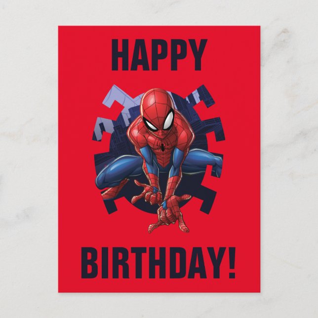 Spider-Man Leaping Out Of Spider Graphic Postcard (Front)