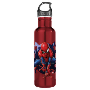 Spider-Man Leaping Out Of Spider Graphic Stainless Steel Water Bottle