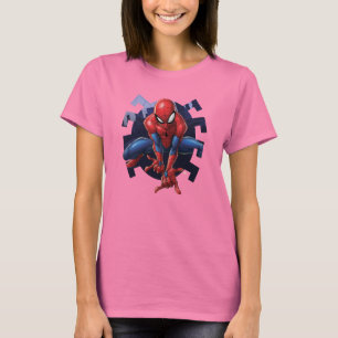 Spider-Man Leaping Out Of Spider Graphic T-Shirt