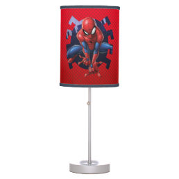Spider-Man Leaping Out Of Spider Graphic Table Lamp