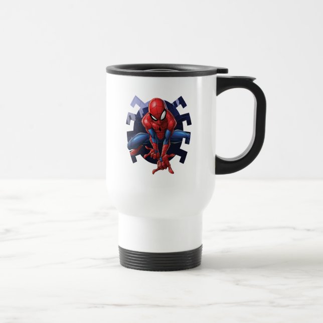 Spider-Man Leaping Out Of Spider Graphic Travel Mug (Right)