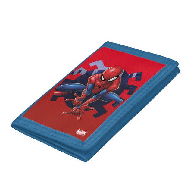 Spider-Man Leaping Out Of Spider Graphic Tri-fold Wallet (Bottom)