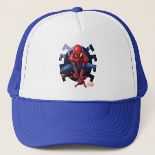 Spider-Man Leaping Out Of Spider Graphic Trucker Hat