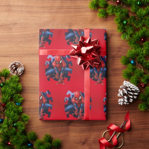 Spider_Man Leaping Out Of Spider Graphic Wrapping Paper