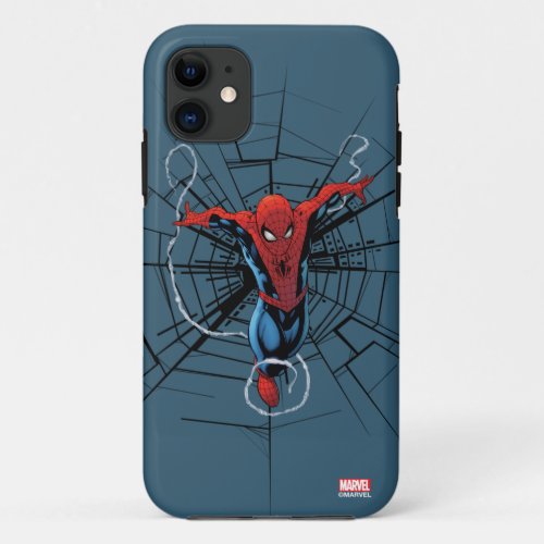 Spider_Man Leaping With Webbing iPhone 11 Case