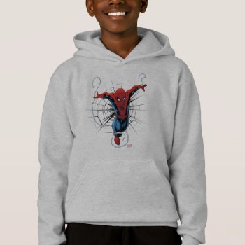 Spider-man Leaping With Webbing Hoodie by spidermanclassics at Zazzle