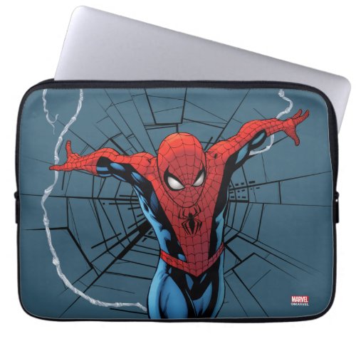 Spider_Man Leaping With Webbing Laptop Sleeve