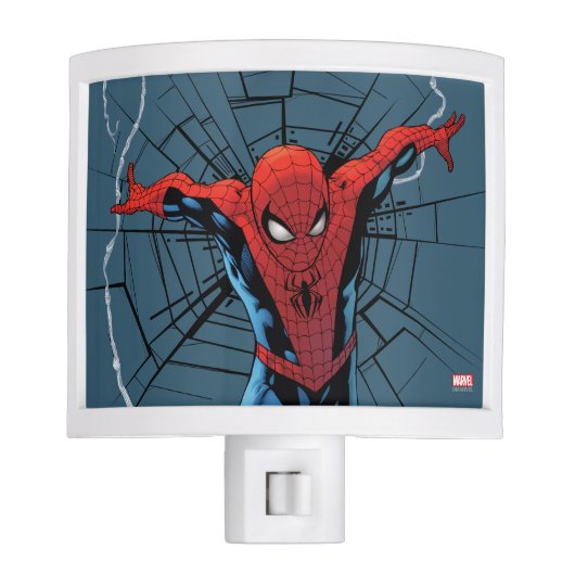 Spider-Man Leaping With Webbing Night Light (Front)
