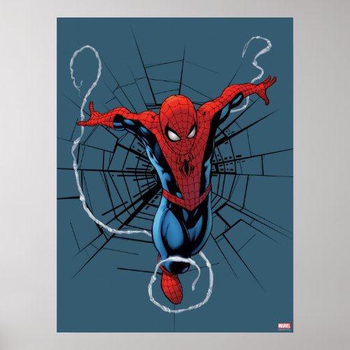 Spider_Man Leaping With Webbing Poster