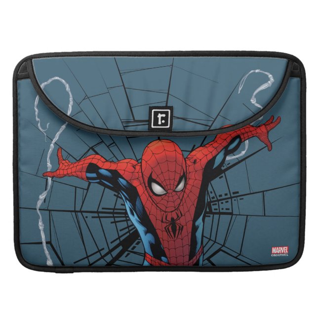 Spider-Man Leaping With Webbing Sleeve For MacBooks (Front Closed)